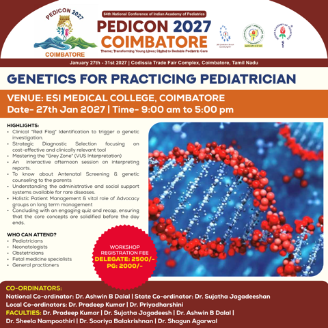 Genetics for Practicing Pediatrician - agenda